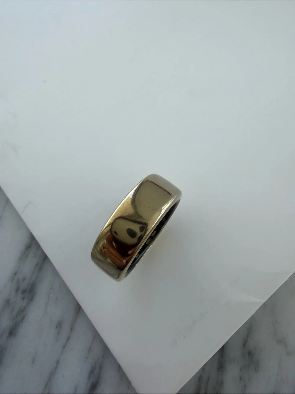 Oura Gold Tone Smart Ring with Black Inner Finish